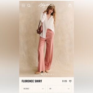 Sezane Florence Shirt: Size 10/42